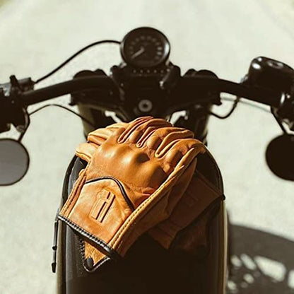 Mens Full Finger Touchscreen Motorcycle Gloves GM028 Tan L (Large / TAN(Upgrade))