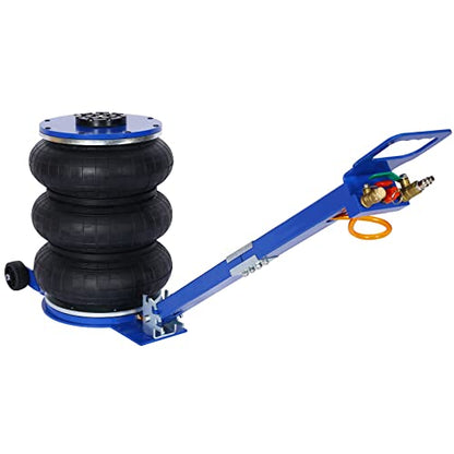 5T Triple Bag Air Jack 11000lbs Pneumatic Jack 3s Fast Lift Up 16in Airbag Jack with Adjustable Long Handle Heavy Duty Triple Air Bag Jack Lift for Cars Garage (5 Ton / blue)