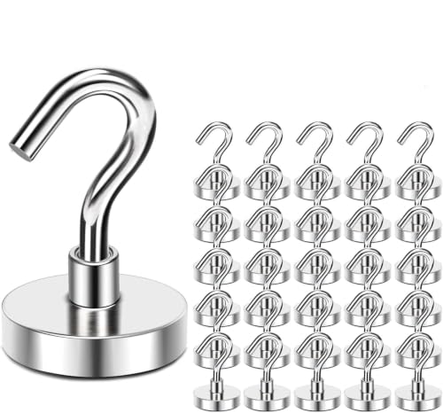 35 Pcs Magnetic Hooks 30Lbs+ Strong Magnet Hook for Cruise Cabins (Silver / 35pack-30LB)
