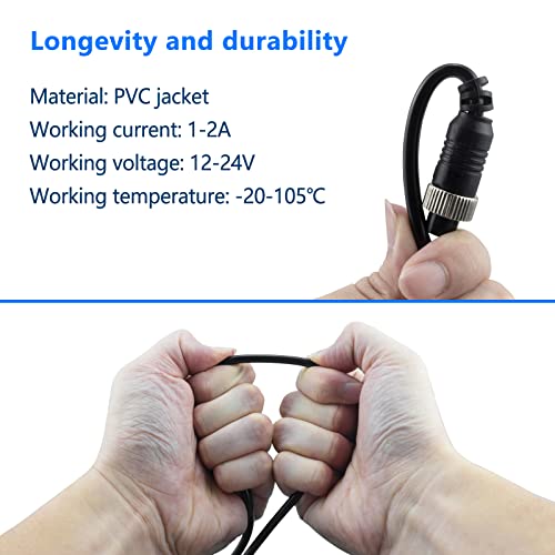 Car Video 4 Pin Aviation Extension Cable 65.6Ft (65.6Ft/20M)
