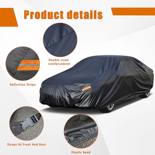 7 Layers Waterproof Car Cover for Ford Mustang (PE-Black / Custom Fit Ford Mustang)