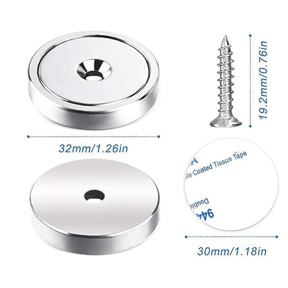 Magnets 110 LBS Heavy Duty Neodymium Strong Magnet 100 Pack (Silver / 1.26in)