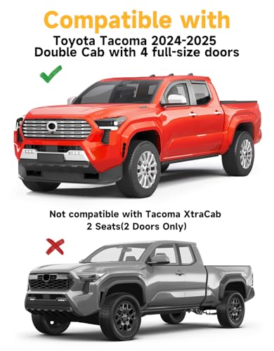 Window Visors Rain Guards for Toyota Tacoma Double Cab 2024 (Fit for 2024-2026 Tacoma Double Cab)