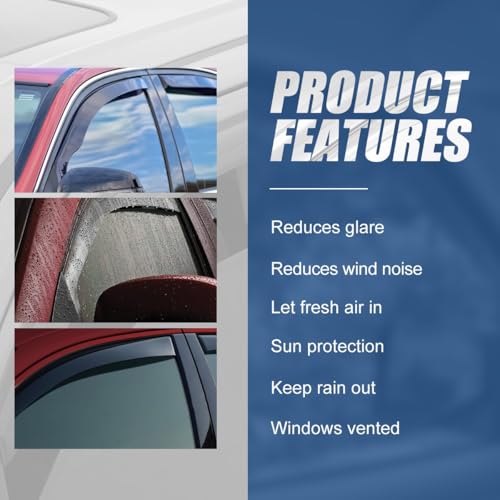4PCS Tape On Window Visors for 1992 (92-00 Chevy Tahoe GMC Yukon 4-Dr)