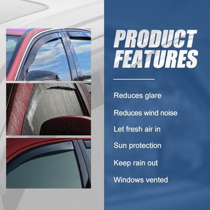 2PCS Tape On Window Visors for 1997 (97-04 Dodge Dakota 2-Door)