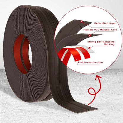Wall Corner Protector Peel and Stick Corner Trim Molding (0.8 In x 10 Ft / Dark Walnut Wood)