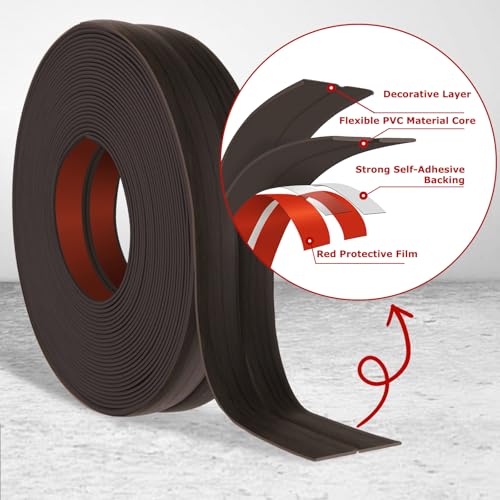 Wall Corner Protector Peel and Stick Corner Trim Molding (1.6 In x 40 Ft / Dark Walnut Wood)