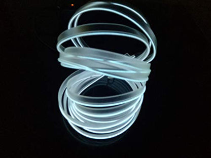 El Wire Neon Light Car Interior LED Lights (White / 5m)