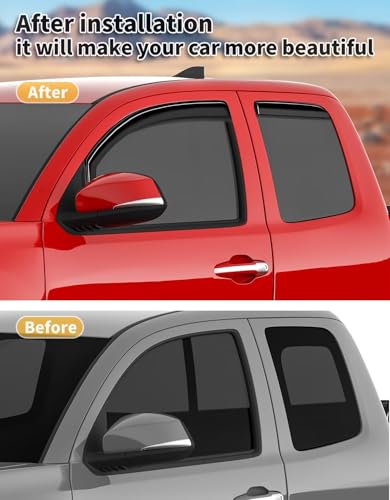 in Channel Window Rain Guards for 2016 (Fit for 2016-2023 Toyota Tacoma Double Cab)