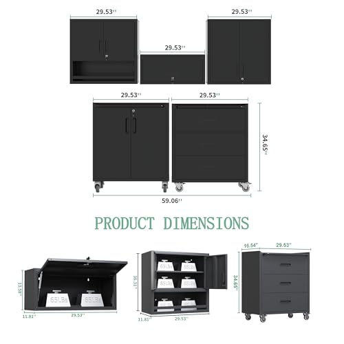 Garage Storage Cabinet System (Black)
