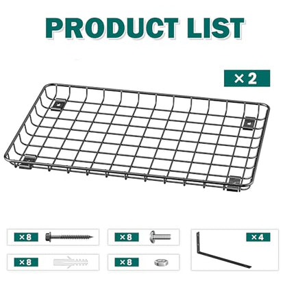 Garage Wall Shelves 12x18 Inch (Black / 18X 12inch)