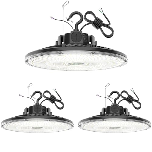 3 Pack 480V LED High Bay Light UL Listed UFO Light 300W 240W 200W Adjustable