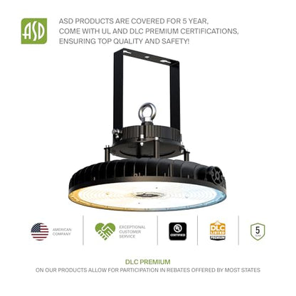 500W LED High Bay UFO Lighting (Black)
