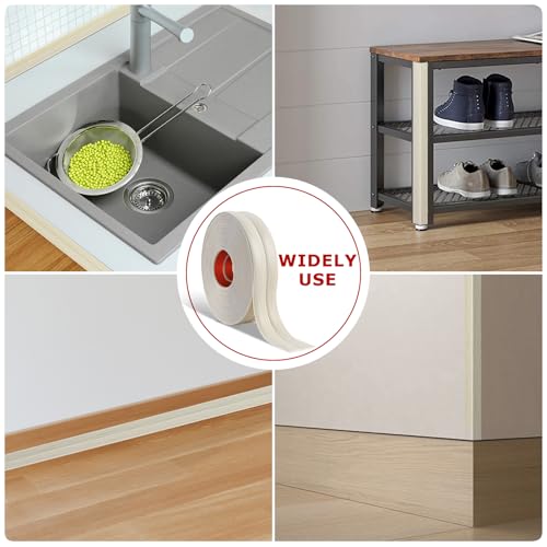 Wall Corner Protector Peel and Stick Corner Trim Molding (0.8 In x 40 Ft / Beige Wood)