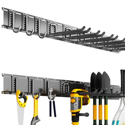 Garage Tool Organizer Wall Mount (48" - 9 Hooks)