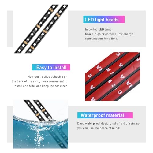 Car LED Strip Light (Connection Type: USB / Red-48 LEDs)