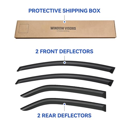 Window Visors Rain Guards for 2009 2010 2011 2012 2013 Kia Forte (2009-2013 Kia Forte)