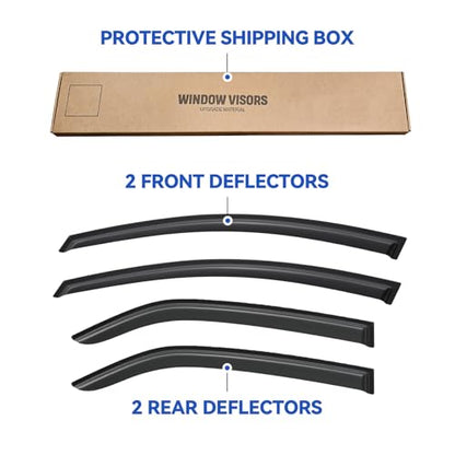 Window Visors Rain Guards for 2009 2010 2011 2012 2013 Kia Forte (2009-2013 Kia Forte)