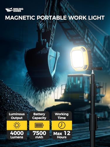 Portable Work Light with Magnetic 7500 mAh Rechargeable (Yellow)