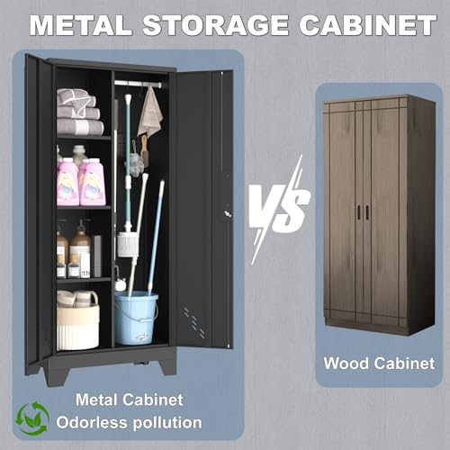 Metal Garage Storage Cabinet for Home (Black / 61 "H Storage Cabinet)