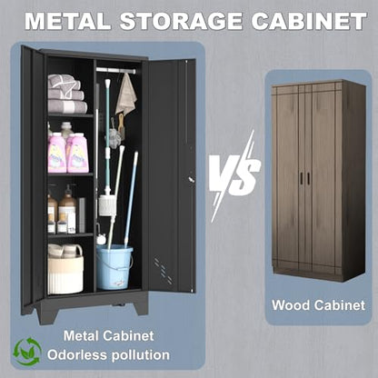 Metal Garage Storage Cabinet for Home (Black / 61 "H Storage Cabinet)