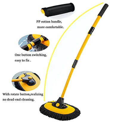 Car Wash Brush with Long Handle (Yellow03)