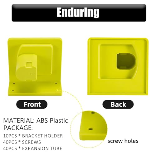 10 Pack Tool Holder Compatible with Ryobi 18V Wall Mount Plastic (10 Pack)
