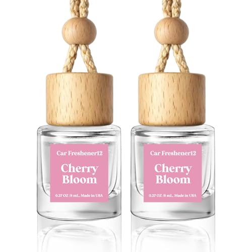 Car Air Freshener Diffuser 2 Pack Hanging Cherry Bloom Car Air Freshener for Women 45+ days Long Lasting Fragrance Made in USA