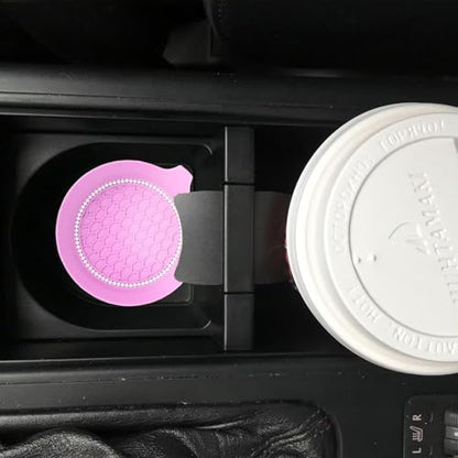 2 PCS Car Cup Coasters (Pink*2PCS / With Diamonds)