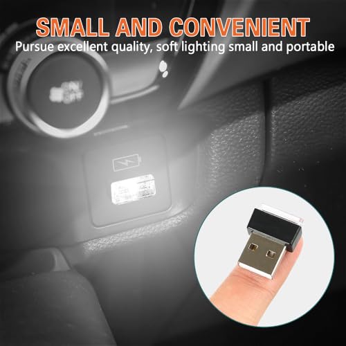 4PCS USB LED Car Interior Atmosphere Lamp (White)