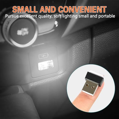 4PCS USB LED Car Interior Atmosphere Lamp (White)
