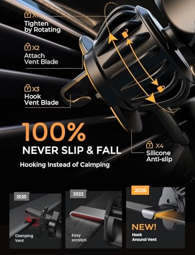 Air Vent Phone Mount for Car [Drop (Black for 1 Pack)