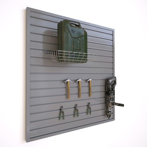 Slatwall Panel Wall Storage Systems (4x4ft / Grey)