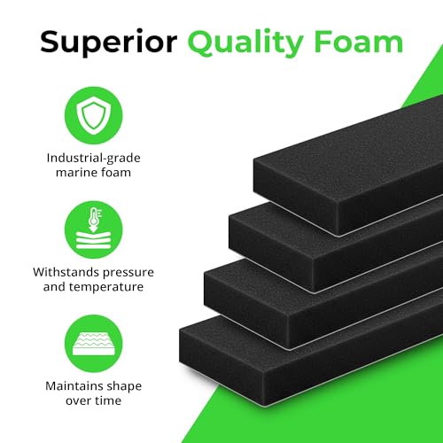 4 Pack 12" x 4" x 1 (12" x 4" x 1/2" / Black)