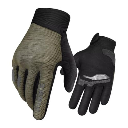 Breathable Mesh Motorcycle Gloves for Men (Khaki / Large (Palm Circumference: 8.46-9.06 inches))