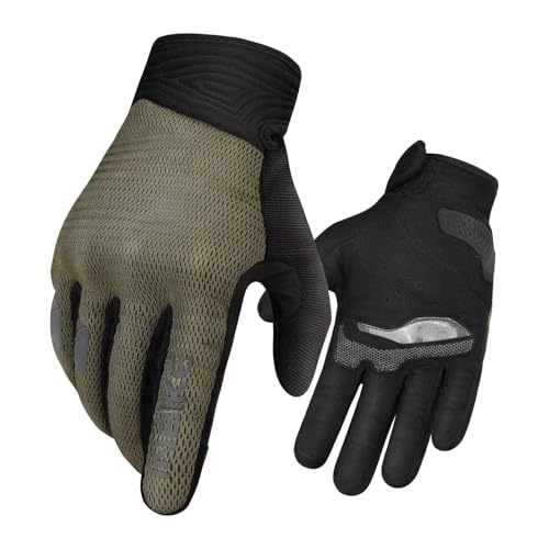 Breathable Mesh Motorcycle Gloves for Men (Khaki / Medium(Palm Circumference: 7.68-8.46 inches))