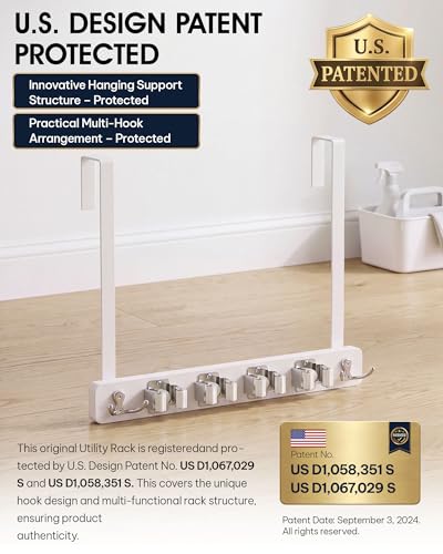 Broom Holder Door Mount (White)