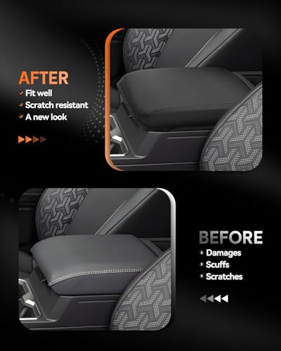 for 2024 2025 2026 Toyota Tacoma Center Console Cover Armrest Box Cover for Tacoma (Toyota Tacoma-Thin black)