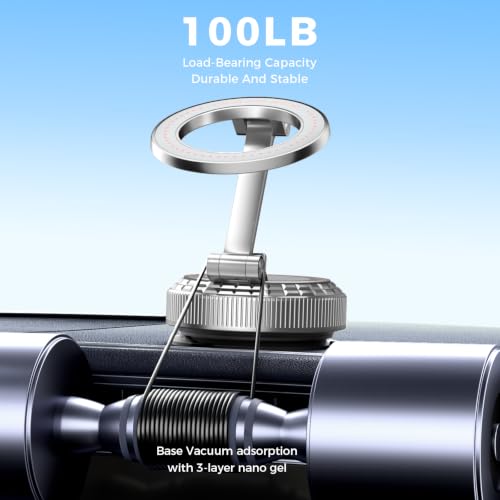 Metal Magnetic Car Phone Holder for Magsafe Phone (Silver)