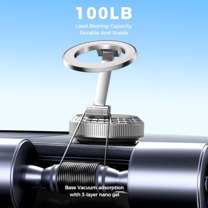 Metal Magnetic Car Phone Holder for Magsafe Phone (Silver)