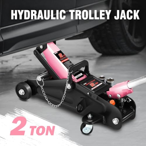 Floor Jack with Socket and Lock (Pink / 2 ton(w/ socket & losck))