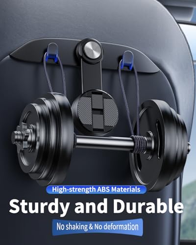 1 Pack Car Seat Hooks & Phone Mount for Tesla Model Y (Metallic Black)