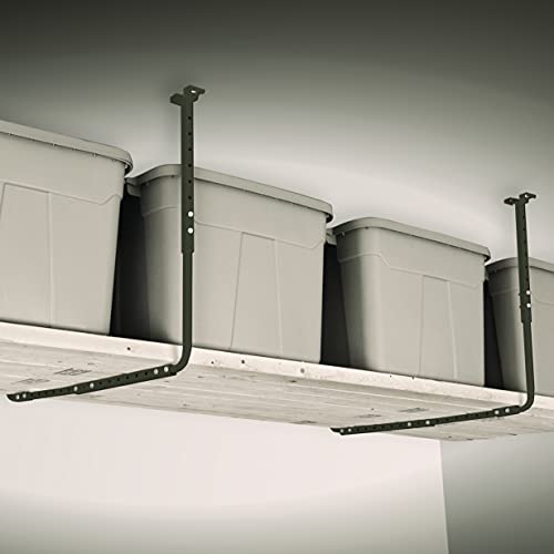 Adjustable Garage Ceiling Mount Storage Rack Kit (Hammertone / Pack of 2)