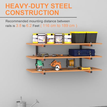 Lumber Rack Wall Mount (Orange / A– 6 Pack, 9-Tier)