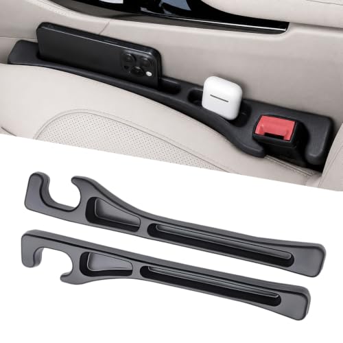 Car Seat Gap Filler Organizer 2 PCS Black Universal Seat Gap Plug Blocker Anti (Style 2 / Black)