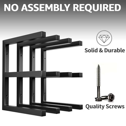 Wood Organizer and Lumber Storage Rack Wall Mount (1Black - 6 Level)