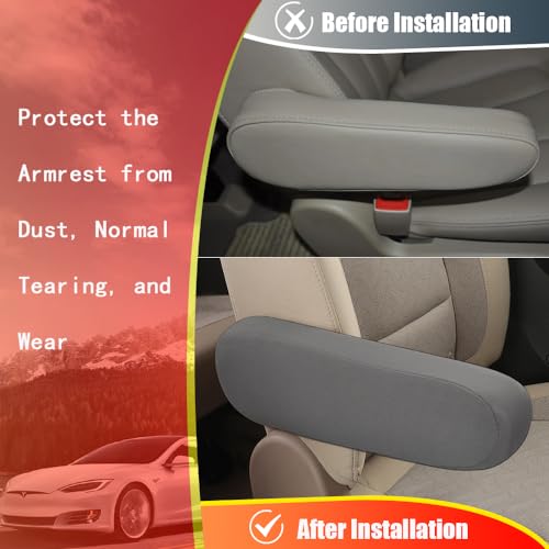 2PC Car Front Seat Armrest Covers (Gray-2PC)