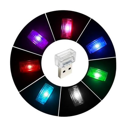 2 Pcs USB LED Car Interior Atmosphere Lamp (Multi)