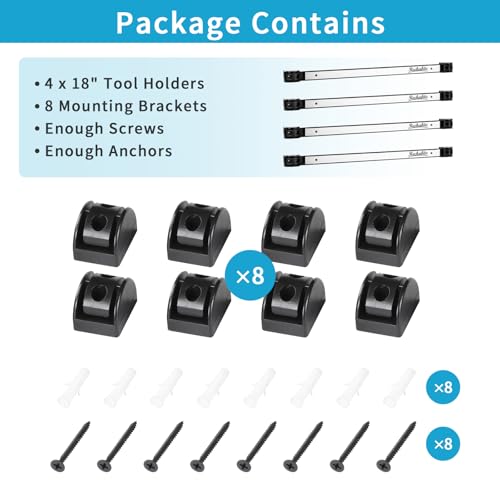 4 Pieces 18" Magnetic Tool Holder Strip (Silver 4PC / 18")