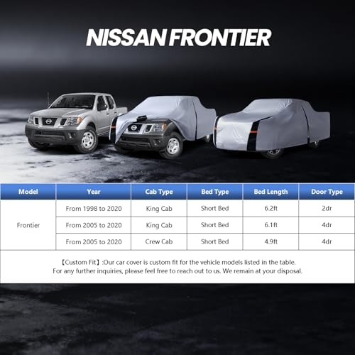 Multi Layer Nissan Frontier Truck Cover (W.Fit Frontier91998-2020) King/Crew Cab SB / White Truck Cover)
